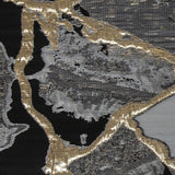 Metallic Gold and Black Abstract Burnout Luxury Brocade