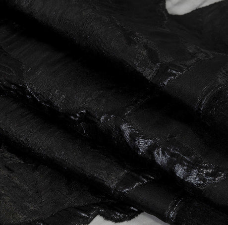 Metallic Black Abstract Burnout Luxury Brocade