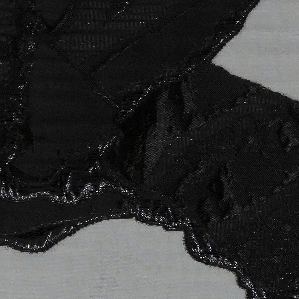 Metallic Black Abstract Burnout Luxury Brocade