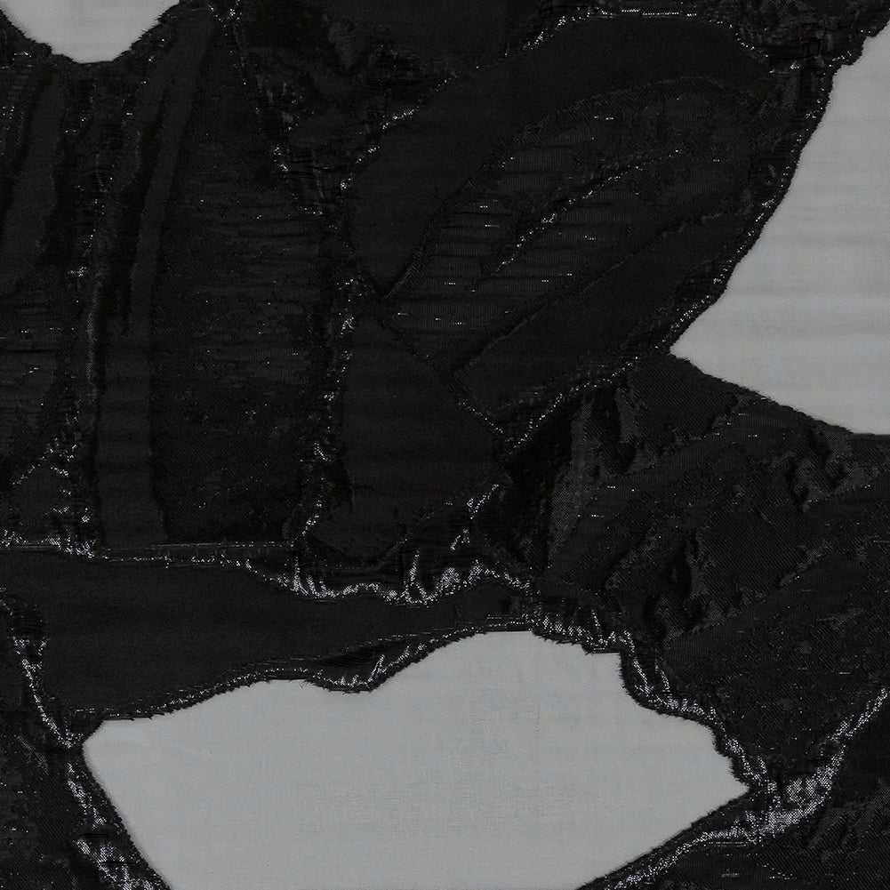 Metallic Black Abstract Burnout Luxury Brocade