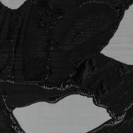 Metallic Black Abstract Burnout Luxury Brocade