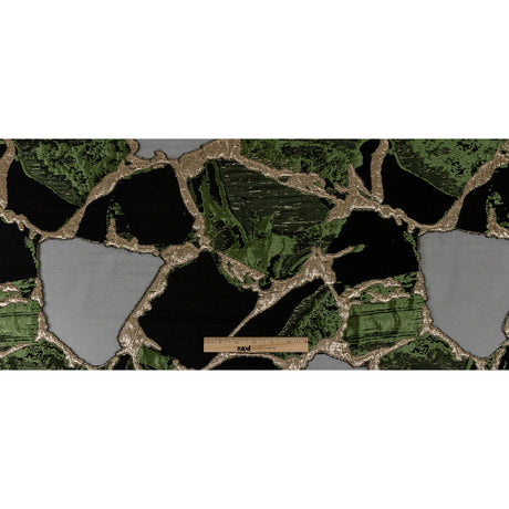 Metallic Glitteratti and Green Abstract Burnout Luxury Brocade