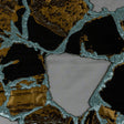 Metallic Gold and Glass-Sea Abstract Burnout Luxury Brocade
