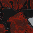 Metallic Black and Red Abstract Burnout Luxury Brocade