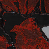 Metallic Black and Red Abstract Burnout Luxury Brocade
