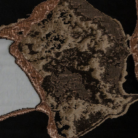 Metallic Two Penny and Black Abstract Burnout Luxury Brocade