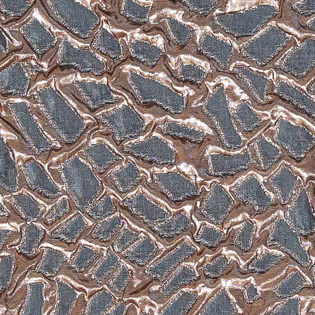 Metallic Rose Gold and Gunmetal Abstract Luxury Brocade