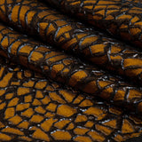 Metallic Rose Copper and Black Abstract Luxury Brocade