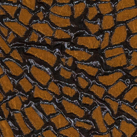 Metallic Rose Copper and Black Abstract Luxury Brocade