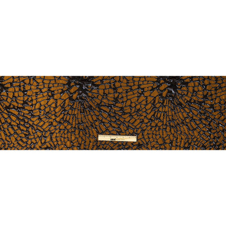 Metallic Rose Copper and Black Abstract Luxury Brocade