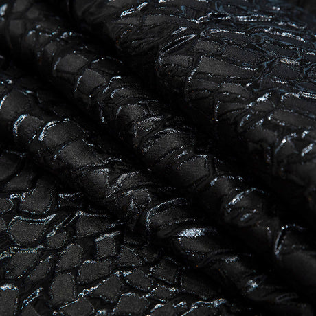 Metallic Black Abstract Luxury Brocade