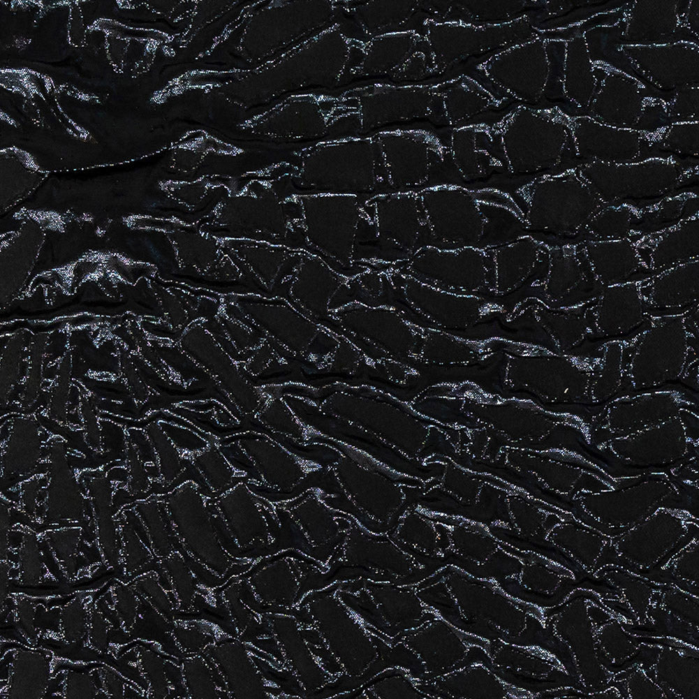 Metallic Black Abstract Luxury Brocade