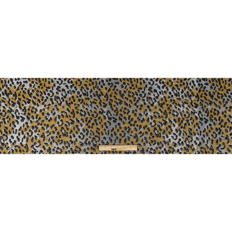 Metallic Black, Gold and Silver Leopard Patterned Luxury Brocade