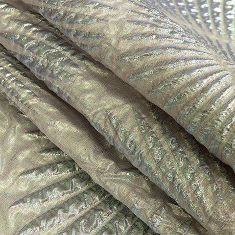 Metallic Iridescent Gold, Mint and Pink Abstract Luxury Brocade
