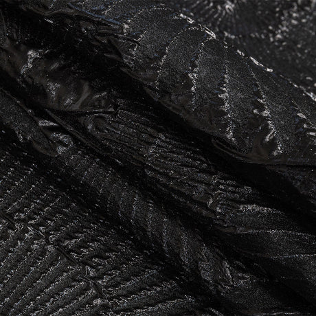 Metallic Black Abstract Luxury Brocade
