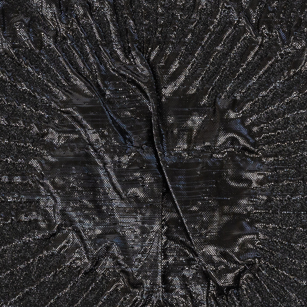 Metallic Black Abstract Luxury Brocade