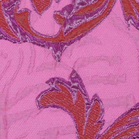 Metallic Magenta, Red and Hot Pink Scrolls Luxury Brocade