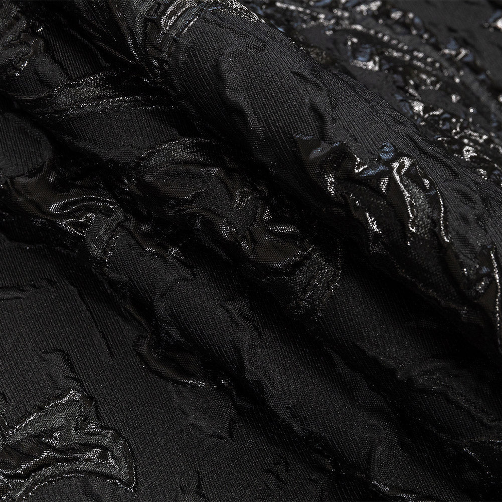 Metallic Black Scrolls Luxury Brocade