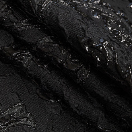 Metallic Black Scrolls Luxury Brocade