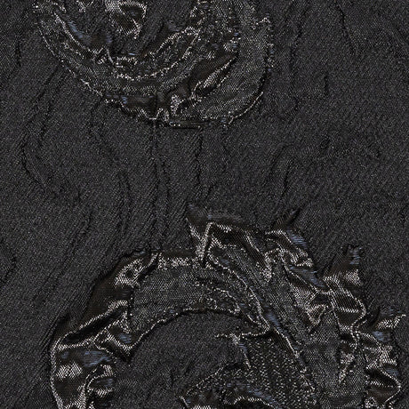 Metallic Black Scrolls Luxury Brocade