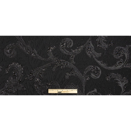 Metallic Black Scrolls Luxury Brocade