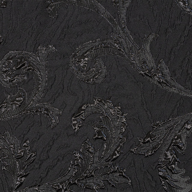 Metallic Black Scrolls Luxury Brocade