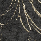 Metallic Gold and Black Floral Silhouettes Luxury Brocade