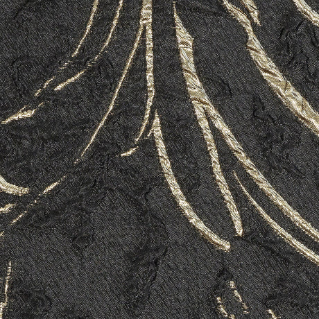 Metallic Gold and Black Floral Silhouettes Luxury Brocade