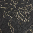 Metallic Gold and Black Floral Silhouettes Luxury Brocade