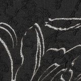 Metallic Silver and Black Floral Silhouettes Luxury Brocade