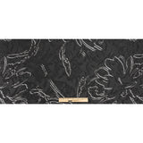 Metallic Silver and Black Floral Silhouettes Luxury Brocade
