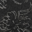 Metallic Silver and Black Floral Silhouettes Luxury Brocade