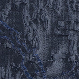Metallic Royal and Navy Blue Floral Silhouettes Luxury Brocade