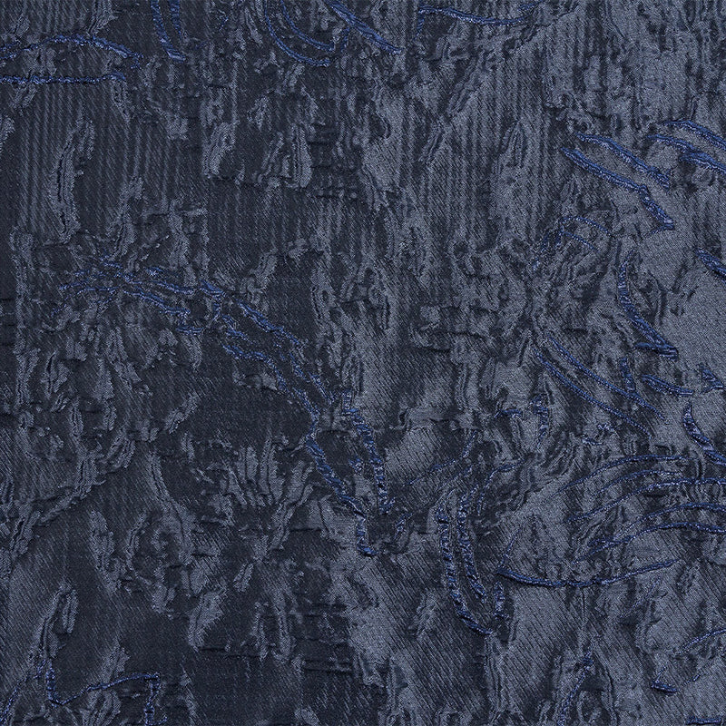 Metallic Royal and Navy Blue Floral Silhouettes Luxury Brocade