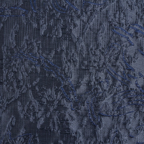 Metallic Royal and Navy Blue Floral Silhouettes Luxury Brocade