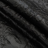 Metallic Black Floral Silhouettes Luxury Brocade