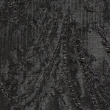 Metallic Black Floral Silhouettes Luxury Brocade