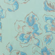 Metallic Gunmetal, Seafoam and Sky Blue Floral Luxury Brocade