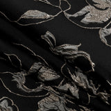 Metallic Silver, Black and Gray Floral Luxury Brocade