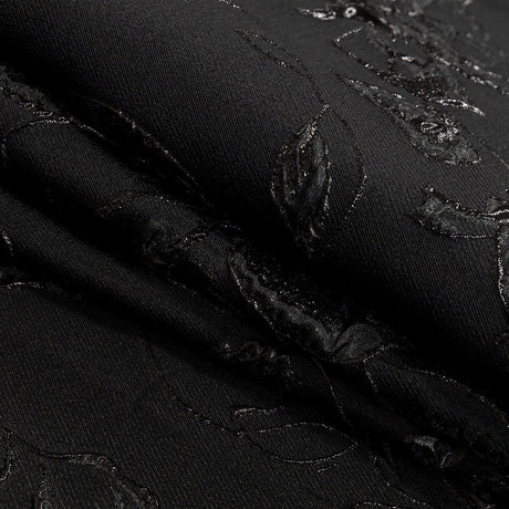 Metallic Black Floral Luxury Brocade