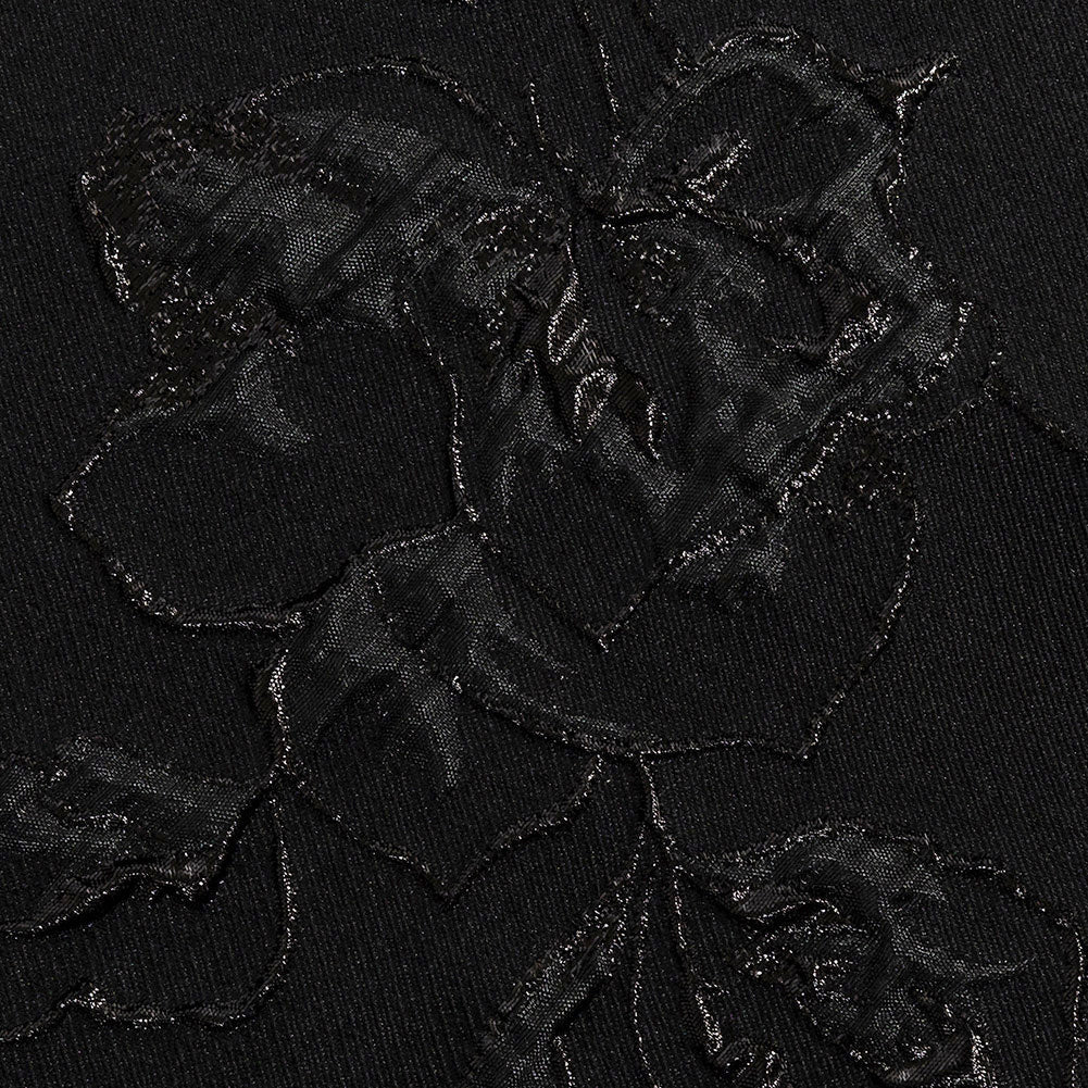 Metallic Black Floral Luxury Brocade