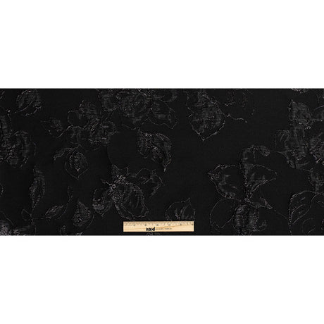 Metallic Black Floral Luxury Brocade