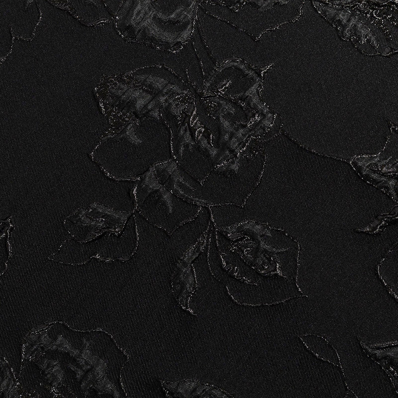 Metallic Black Floral Luxury Brocade