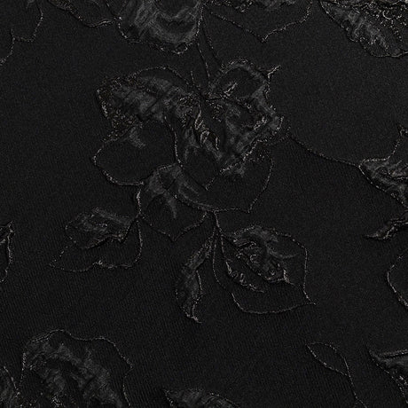 Metallic Black Floral Luxury Brocade