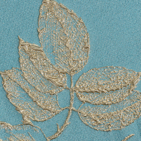 Metallic Gold and Sky Blue Floral Luxury Brocade