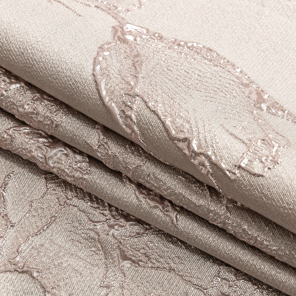 Metallic Dusty Rose Floral Luxury Brocade