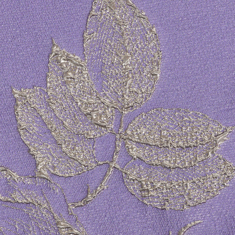 Metallic Gunmetal and Lavender Floral Luxury Brocade
