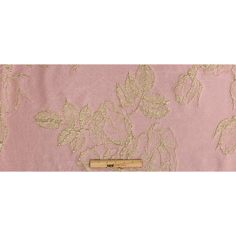 Metallic Gold and Pink Floral Luxury Brocade