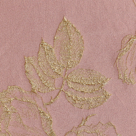 Metallic Gold and Pink Floral Luxury Brocade