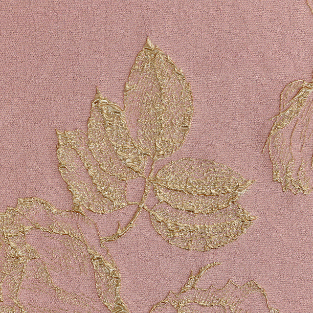 Metallic Gold and Pink Floral Luxury Brocade